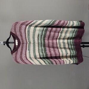 Two by Vince Camuto Women's Striped Knit Poncho Sweater, Size S/M, Oversized